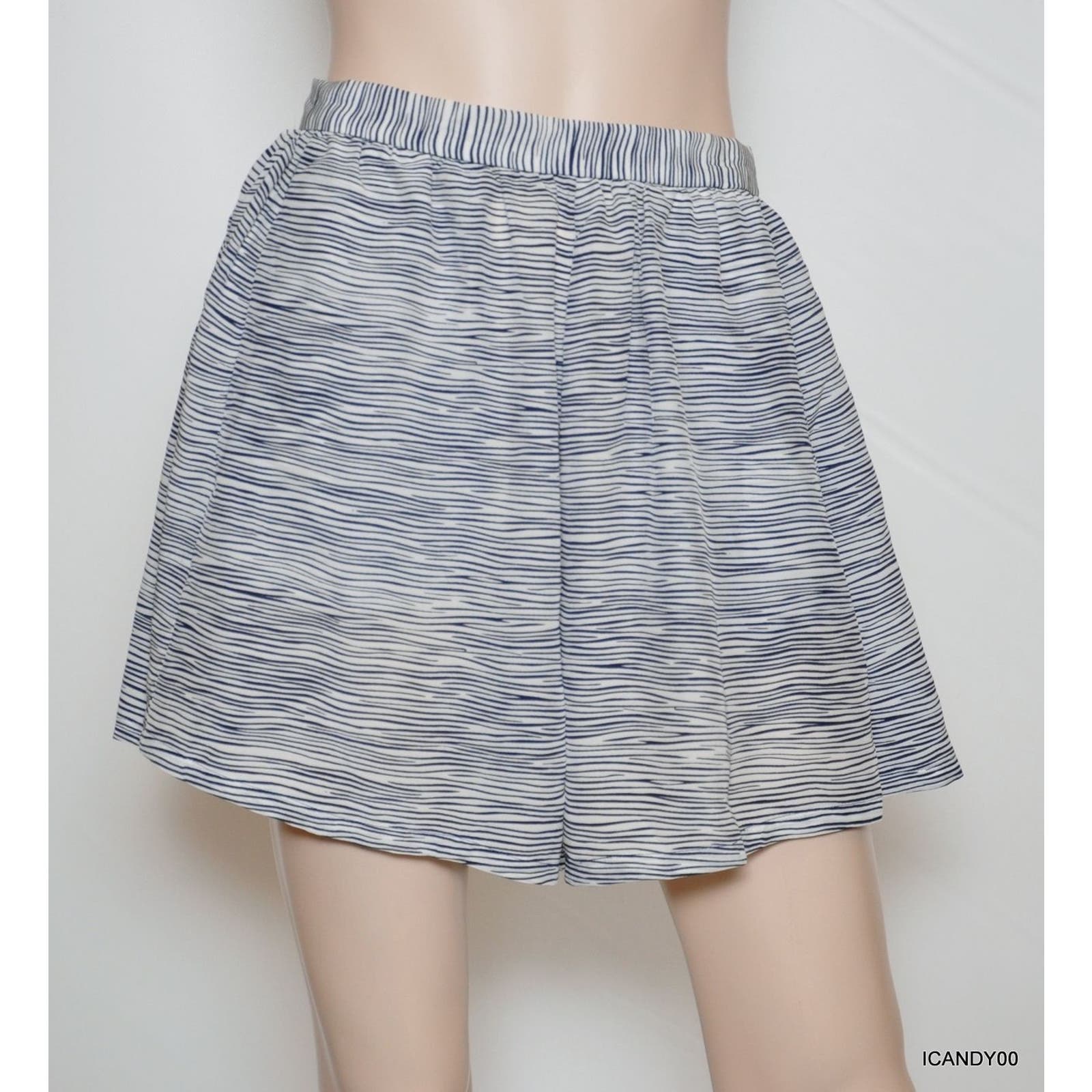 Joie Marylin Silk Shorts Pants White/Navy Stripe Xs Nwt $224
